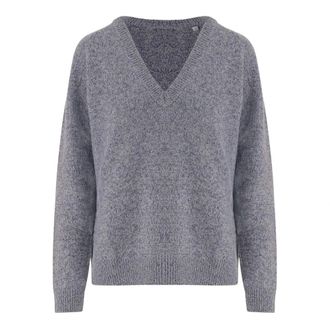 Aspesi Truien & Vesten, Dames, Grijs, M, Wol, Mod. 3347 V Neck