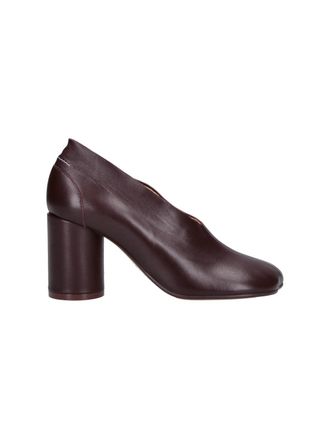 Maison Margiela Scalloped Edge Rounded Toe Mid-Block Heel Pumps