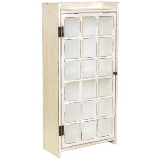 Wanderlust Deco Vitrina de madera beige 43x19x88.5h cm