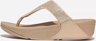 FitFlop Womens Lulu Crystal Toe-Post Sandals In Latte Beige