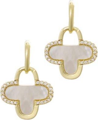 Adornia Mother-of-Pearl Clover Drop Earrings in Gold/White at Nordstrom Rack