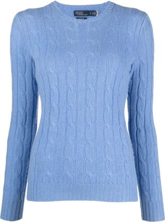 Polo Ralph Lauren Julianna cable-knit jumper - women - Cashmere - L - Blue