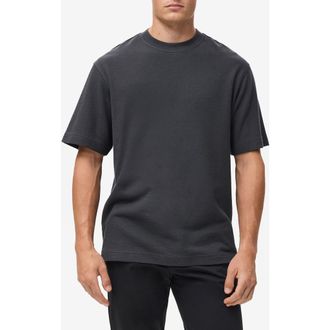 Mango Cotton Fleece Crewneck Top in Indigo Blue at Nordstrom, Size Medium