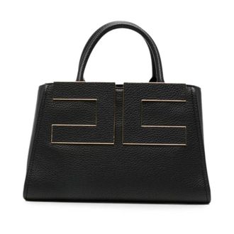 Elisabetta Franchi Tassen, Dames, Zwart, ONE Size, Leer, Handtas met handvat