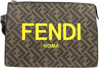 Fendi Pre-owned Leather fendi-bags - Heren - Vintage Clutch - Bruin - ONE Size - Leer - Vintage
