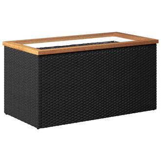 vidaXL Jardinera De Rat&aacute;n Sint&eacute;tico Negra 80x40x40 Cm Vidaxl