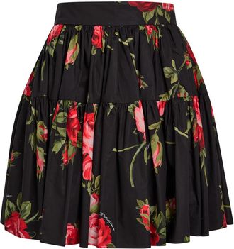 Dolce & Gabbana Floral-print Cotton-poplin Mini Skirt - Multicoloured 1 - 44 (UK12 / M)