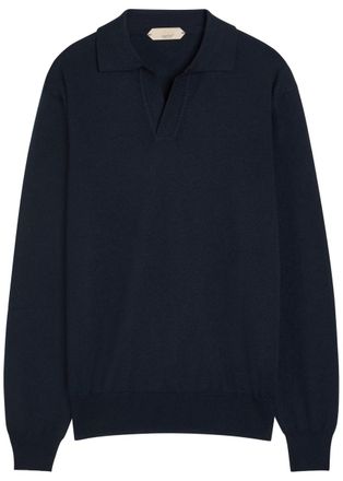 Aur&eacute;lien Wool Polo Shirt - Navy - XL