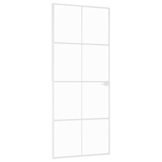 vidaXL Vidaxl - Puerta De Interior Vidrio Templado Y Aluminio Blanco 83x201,5cm
