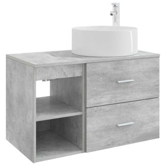 vidaXL Juego De Muebles De Ba&ntilde;o 2 Pcs Gris Hormig&oacute;n Vidaxl