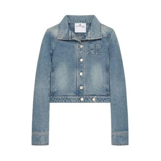 Courr&egrave;ges Denim Jackets, female, Blue, Size: XS Reedition Denim Jacket