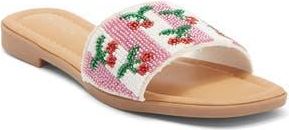 Top Moda Rae Beaded Slide Sandal in Red Bead at Nordstrom Rack, Size 7.5