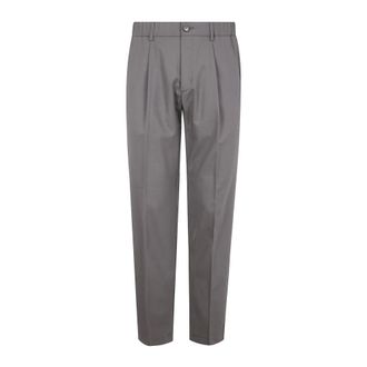 Herno Broeken, Heren, Grijs, S, Broek met plooien en achterzak