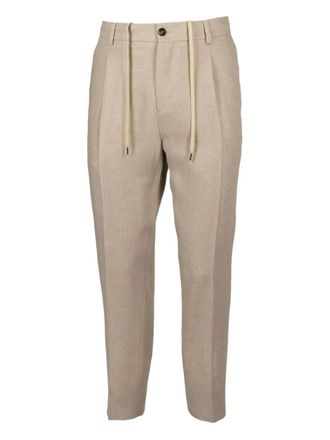 Be Able pleated linen trousers - Neutrals