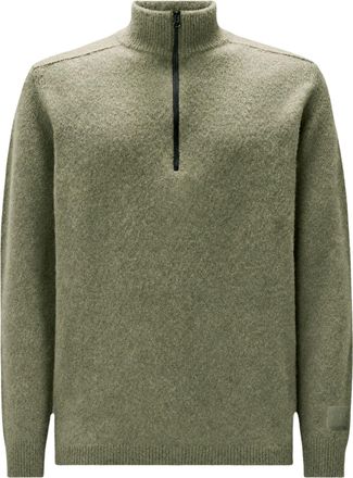 C.P. Company Boucl&egrave; Extrafine Merino Half Zip Sweater with Logo Detail