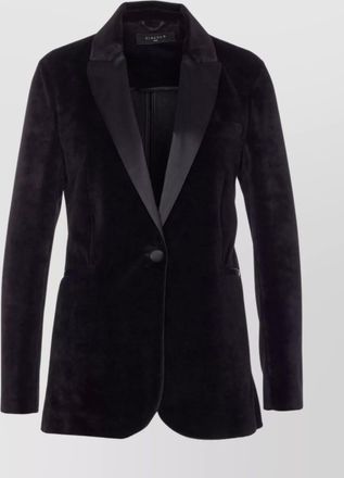 Circolo 1901 velvet v-neckline jacket long sleeves