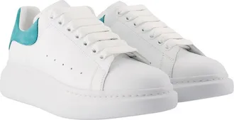 Alexander McQueen Mens Leather Oversized Sneaker White Calfskin