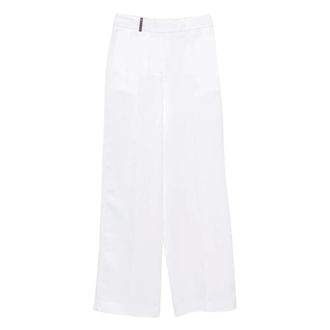 PESERICO Peserico, Wide Trousers, female, White, Size: 2XS Straight Leg Trousers