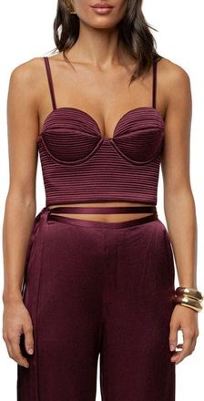 JLUXLABEL Thalia Textured Bustier Top in Dark Red at Nordstrom, Size Medium