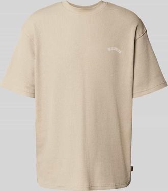 Woodbird T-Shirt mit Strukturmuster Modell Baine in Taupe, Größe XL