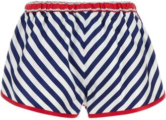 Gucci Womens Heritage Bermuda Shorts Multicolor Silk Bermudas