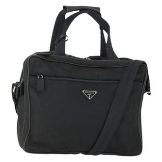 Prada Pre-owned Nylon Handtas - Dames - Pre-owned - Zwart - Maat: ONE Size Nylon