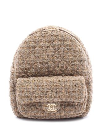 Chanel 2019 CC Tweed Front Pocket backpack - women - Fabric - One Size - Brown