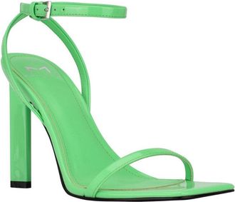 Marc Fisher Arthur Sandal Womens Green Leather Square Toe Ankle Strap JOBB260