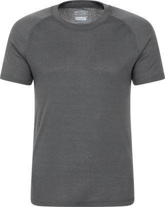 Mountain Warehouse Talus Mens Thermal Baselayer Tee - Short Sleeve Jumper, Round Neck, Breathable Sweatshirt, Warm, Quick Drying Top - Ideal for Winter Charcoal XL