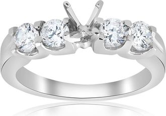 Pompeii3 3/4ct Real Diamond Engagement Semi Mount Ring Setting Size Selectable