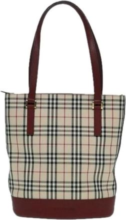 Burberry Pre-owned Tote Bags, female, Beige, Size: ONE SIZE Pre-owned Nova check tote