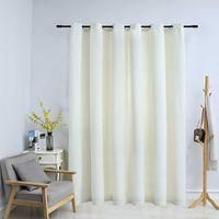 OEM Cortina Opaca Con Ojales Met&aacute;licos, Terciopelo, Color Crema, 290 X 245 Cm - Crezuo