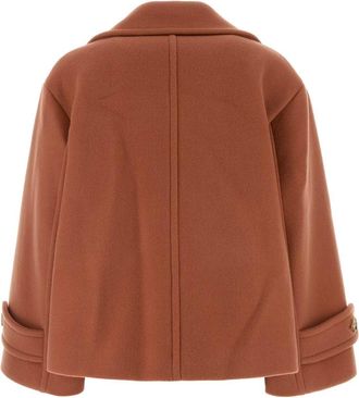 Chlo&eacute; Womens Dark Pink Wool Blend Coat Cedarpink Virgin Nylon Jacket