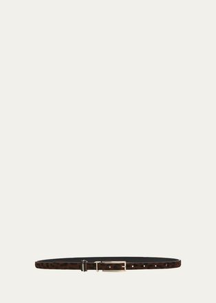 Tom Ford Leopard-Print Calf Hair Belt
