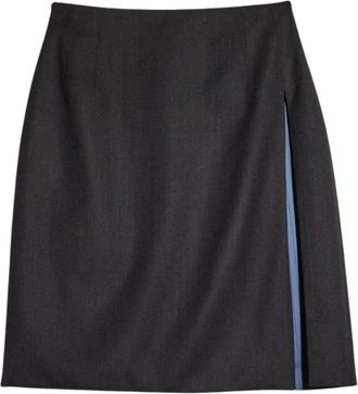 Gucci Minifalda de Lana El&aacute;stica con Abertura - Skirts - Mujer - Gris - S