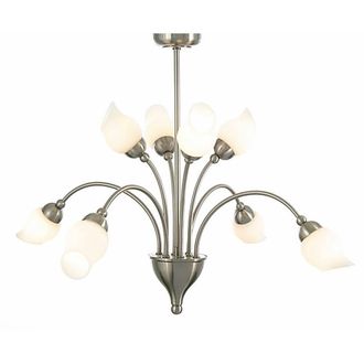Netlighting Rimini Pendant 8 Light G9 Satin Chrome in Grey
