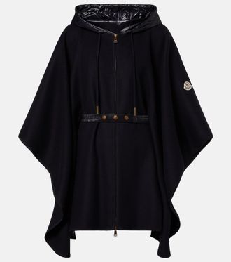 Moncler Belted wool-blend cape