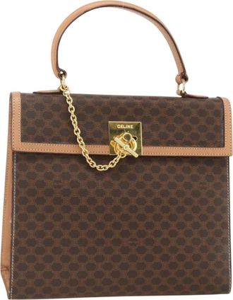 Celine Vintage Handbag Toile C&eacute;line Brown Canvas Handbag (Pre-Owned)