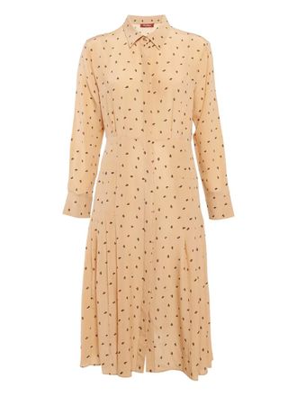 Max Mara pleated printed dress - Neutrals