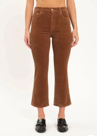 Daze Shy Girl Corduroy Flare Pant In Teddy