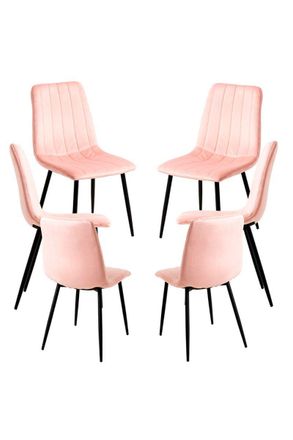 Regalos Miguel Packs Sillas Comedor - Pack 6 Sillas Liny Terciopelo - Rosa