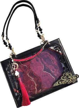 Generic A Chinese style shopping bag with transparent. It has a large capacity and is perfect for commuting work, school, office, travel and daily use. Vintag