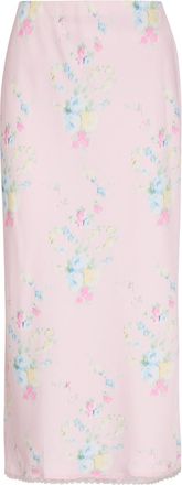 LoveShackFancy Loveshackfancy Kalo Floral-print Satin Midi Slip Skirt - Pink - S (UK8-10 / S)