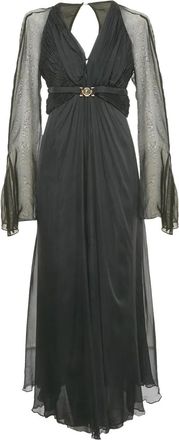 Versace Gedrapeerde zijden maxi-jurk - Zwart