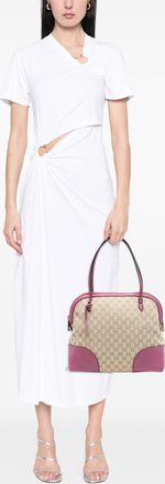 Gucci Womens Pre-owned Medium Gg Canvas Bree Dome Tote - Beige Textile - One Size
