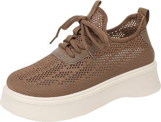 Generic Ladies Plantar Fasciitis Walking Gym Trainers Soft Sole Mesh Breathable Womens Shoes Non Casual Shoes Sneakers for Women UK White Platform Sneakers (C