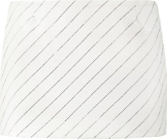 Philipp Plein crystal-embellished pinstriped mini skirt - women - Viscose/Acetate - L - White