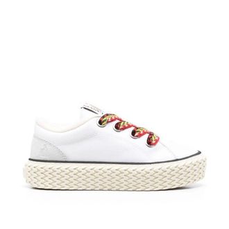Lanvin White Cotton Low Top Womens Sneakers