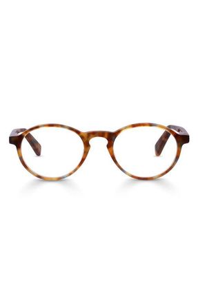 Eyebobs Board Stiff 49mm Round Blue Light Blocking Glasses in Spotty Blue Tortoise at Nordstrom, Size +2.25