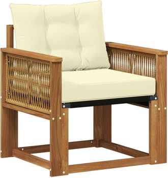 vidaXL Sof&aacute; Intermedio De Exterior Madera Maciza De Acacia Y Textileno Vidaxl